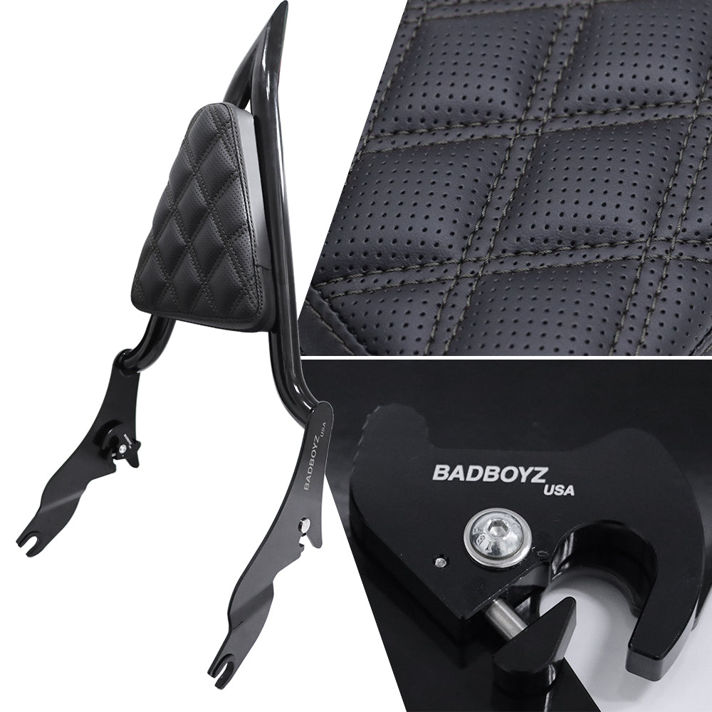 Reaper Sissy bar with Matching pad Diamond stitching – Bad Boyz Cyclez