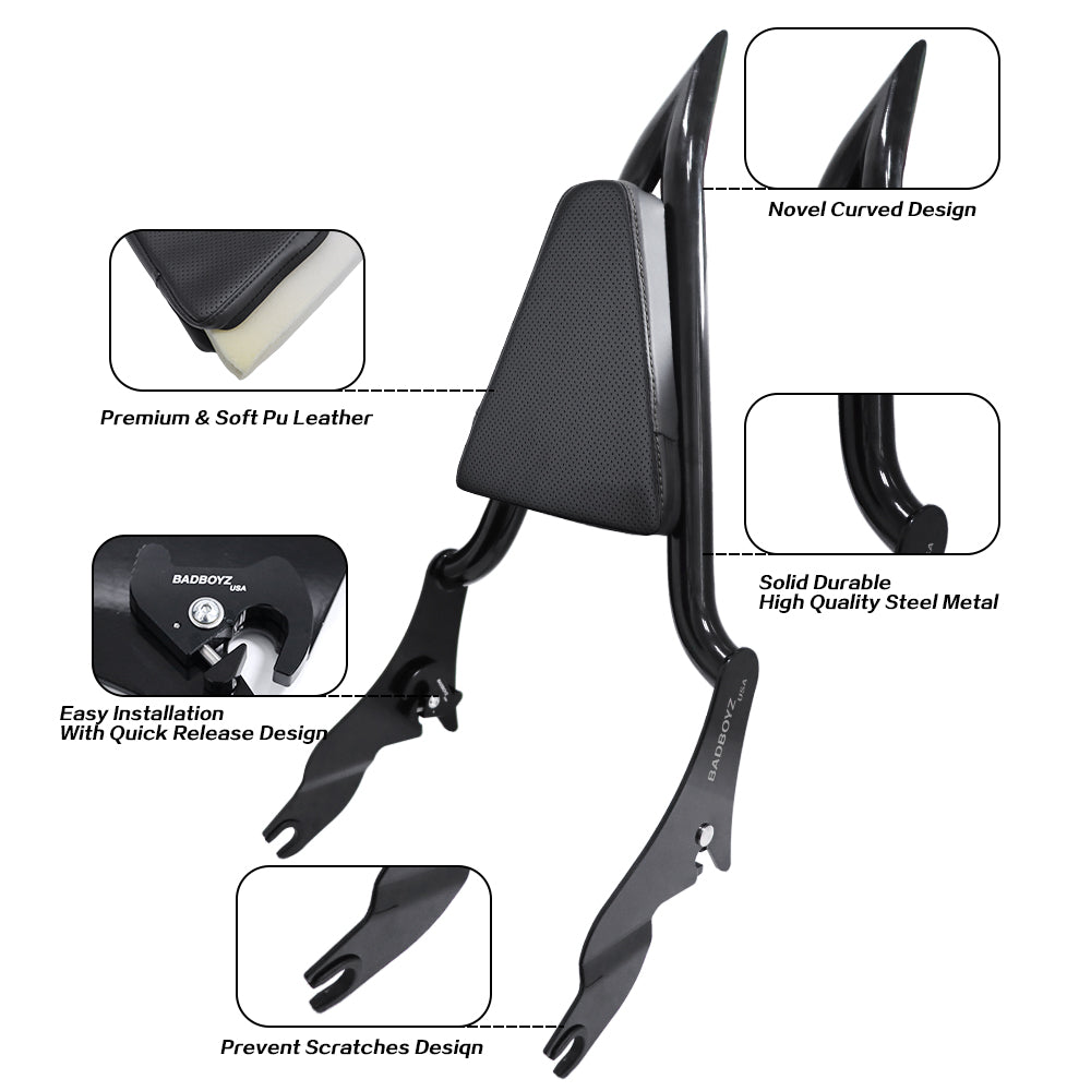 Reaper Sissy bar with Matching pad  Diamond stitching