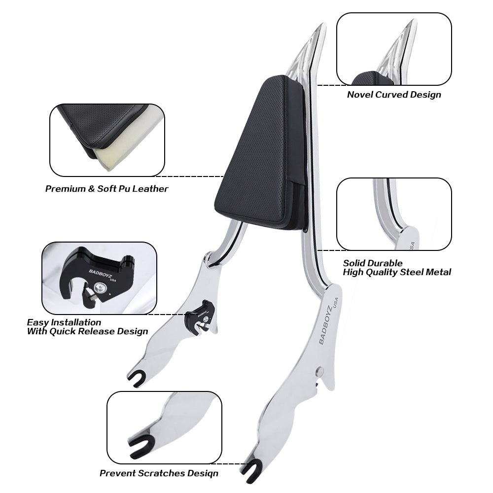 Reaper Sissy bar with Matching pad  Diamond stitching