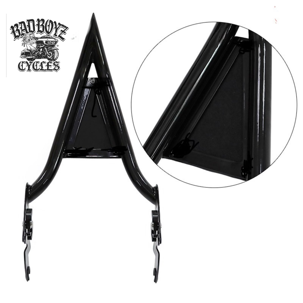 Reaper Sissy bar with Matching pad Diamond stitching Bad Boyz Cyclez